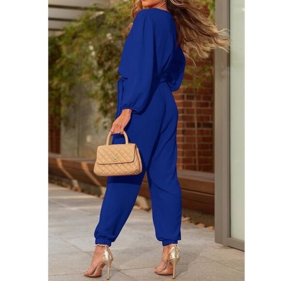 V-Neck Jumpsuit - Picture 7 of 8